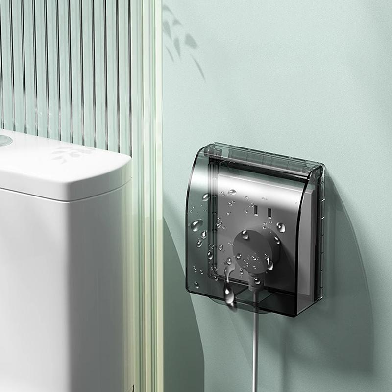 

Waterproof Self-Adhesive 86 Type Socket Box Splash Proof Bathroom Plug Socket Enclosure Electronics & Instrument Protection сірий колір