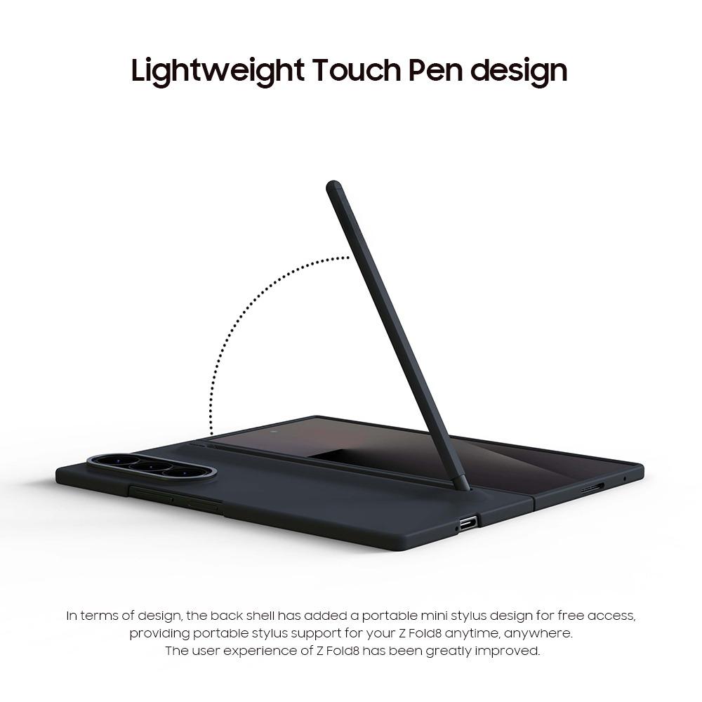 For Samsung Z Fold 8 Skin Sense Ultra Thin S Pen Phone Case Front Frame with Stylus for Galaxy ZFold8 Hard PC Protective Back