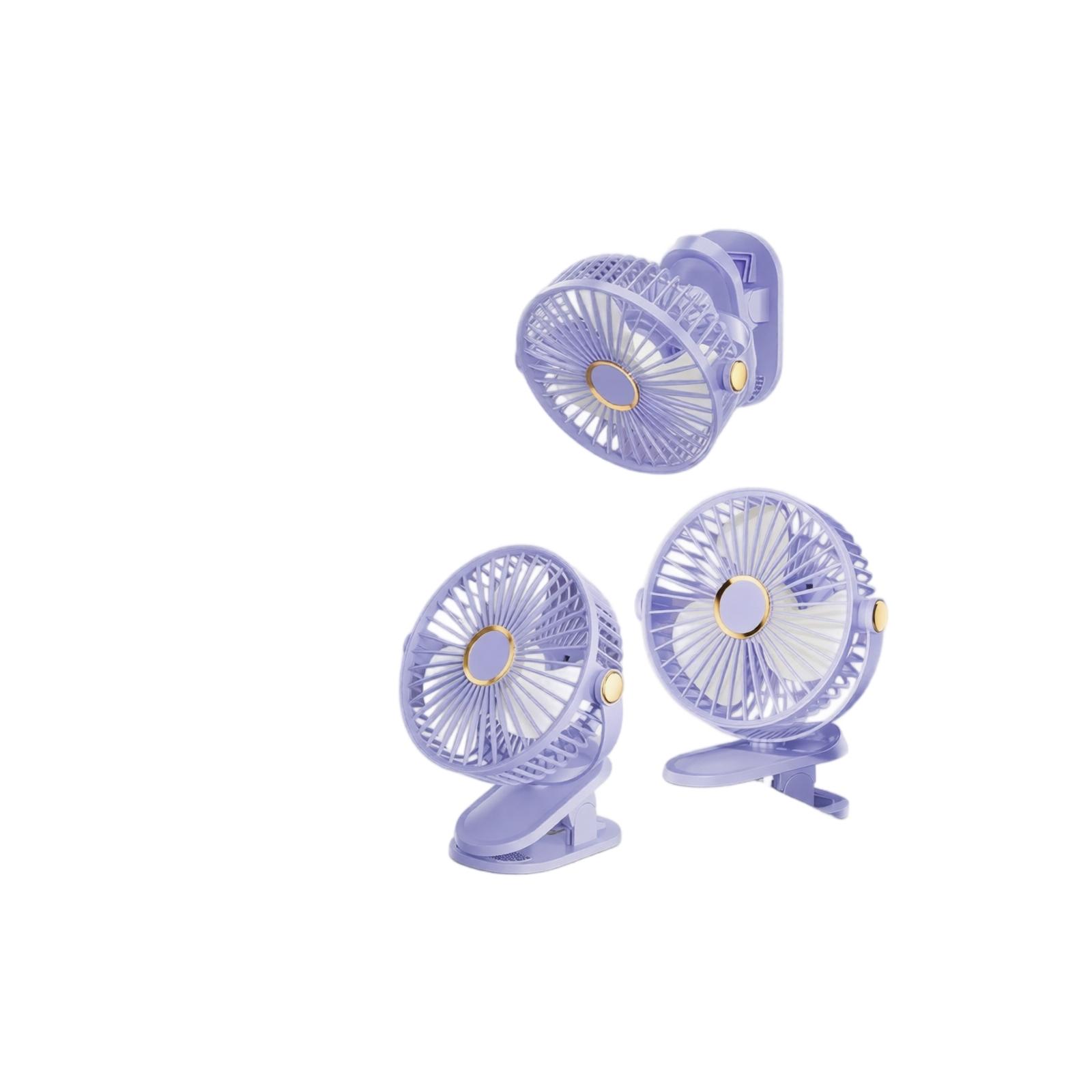 

Portable Clip Fan USB Rechargeable Air Circulation Fan with Adjustable Head for Home Office Wall Mount and Desk Use one size фіолетовий