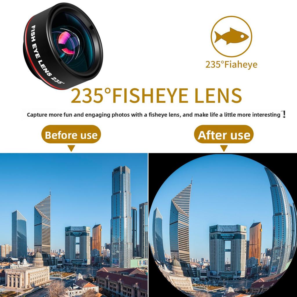 Multi-functional Mobile Phone Lens 3-in-1 Independent Wide-angle Macro Fisheye Camera Lens