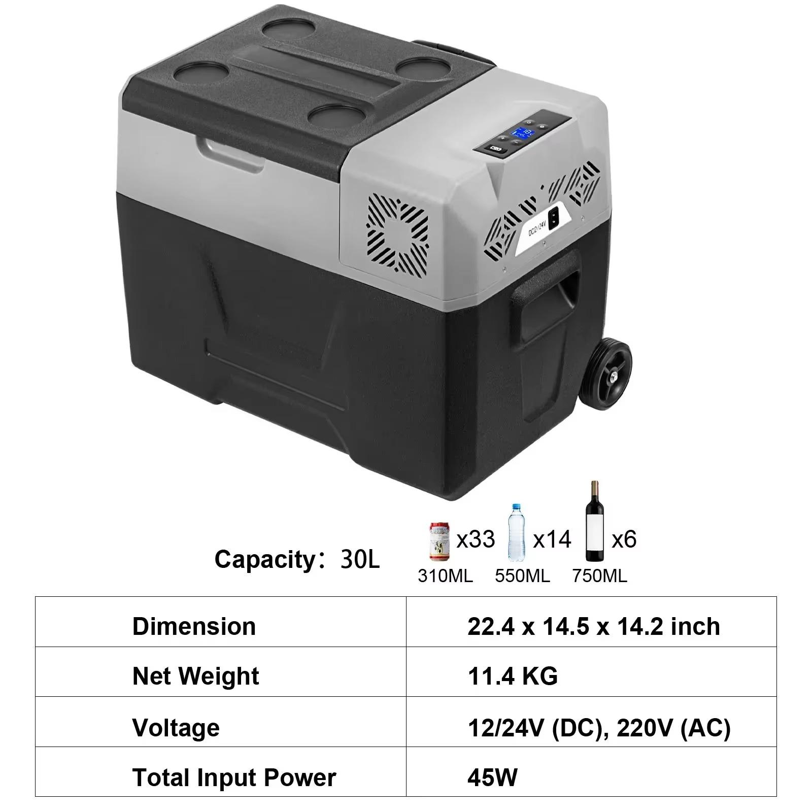 30L/40L/50L Mini Cooler Box Portable Mini Car Refrigerator Compressor Cooler Ice Box for Road Trip Camping Outdoor Catering Activities
