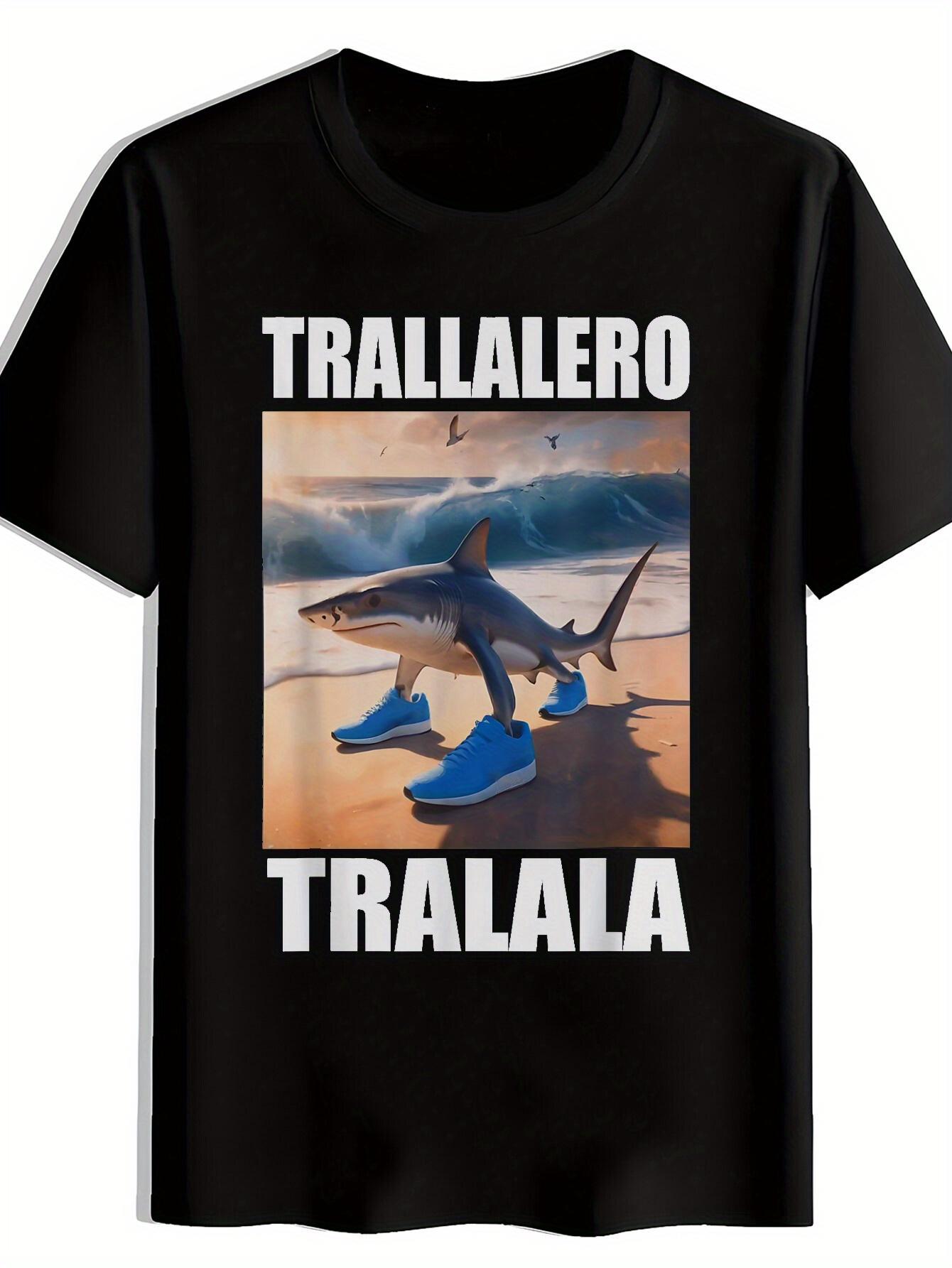 Funny Shark in Sneakers Graphic T-shirt - TRAALLALERO TRAALLALERA Print S
