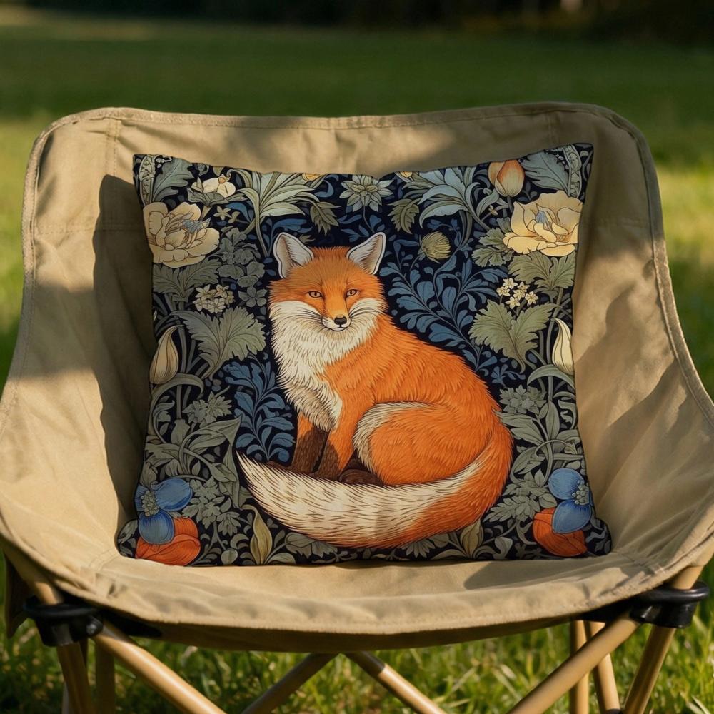 William Morris Art Fox Cushion Cover Soft Reversible  Durable Pillow Cover  MultiScene Use for Home  Car Daily Comfort