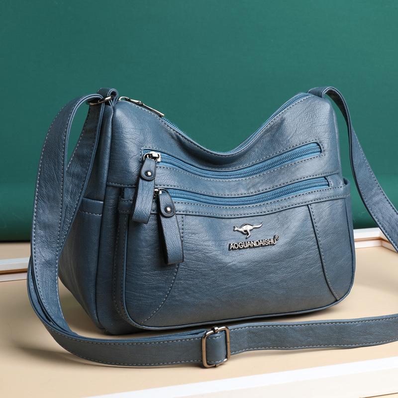Soft leather texture messenger bag women's bag large capacity simple casual shoulder satchel light mother bag light luxury
