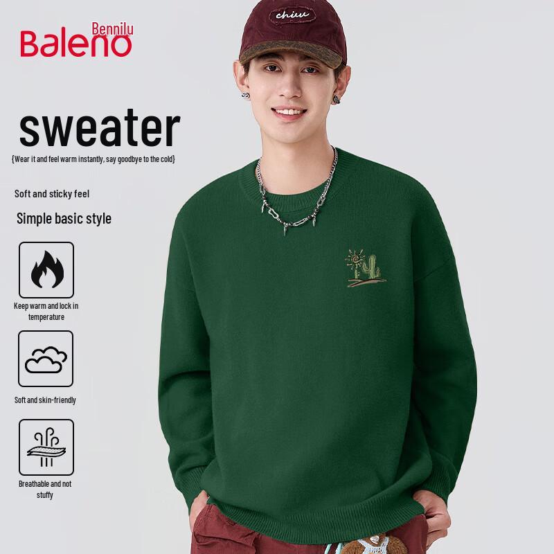 Baleno Men's Thickened Crew Neck Sweater