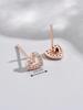 Cubic Zirconia Heart Design Stud Earrings Valentines