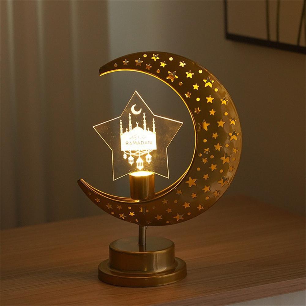 

Bedside Lunar Lamp Acrylic+Iron Moon Shaped LED Table Lamp Crescent Night Light for Home Bedroom Style B