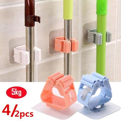 4/2 adet paspas tutucu duvara monte banyo süpürge klipsi fırça askısı depolama rafı mutfak banyo için