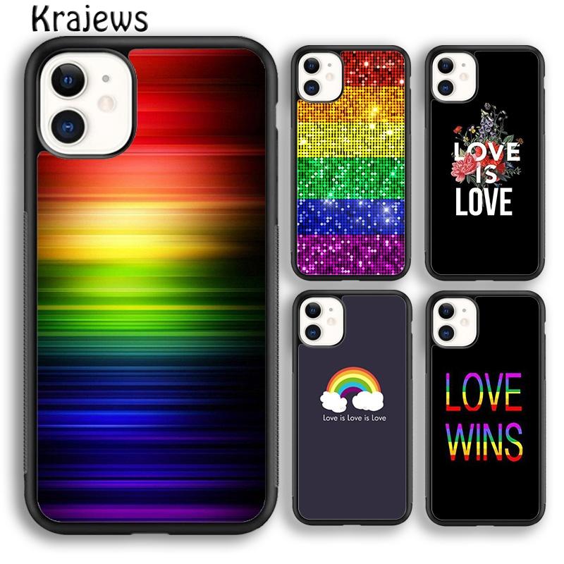 Krajews Gay Lesbické LGBT Duhová Hrdost UMĚLECKÝ Kryt na Telefon Pro iPhone 17 Air 16 15 14 plus 11 12 13 pro max coque Fundas