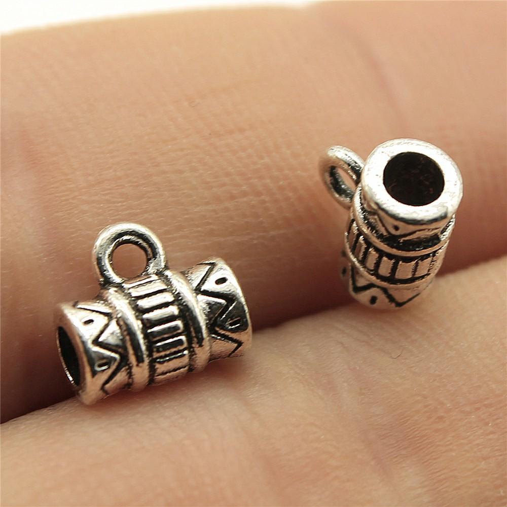 20pcs Charms Connector Bails Beads Antique Silver Color Bails Beads Charms Jewelry Findings DIY Bails Beads Connector