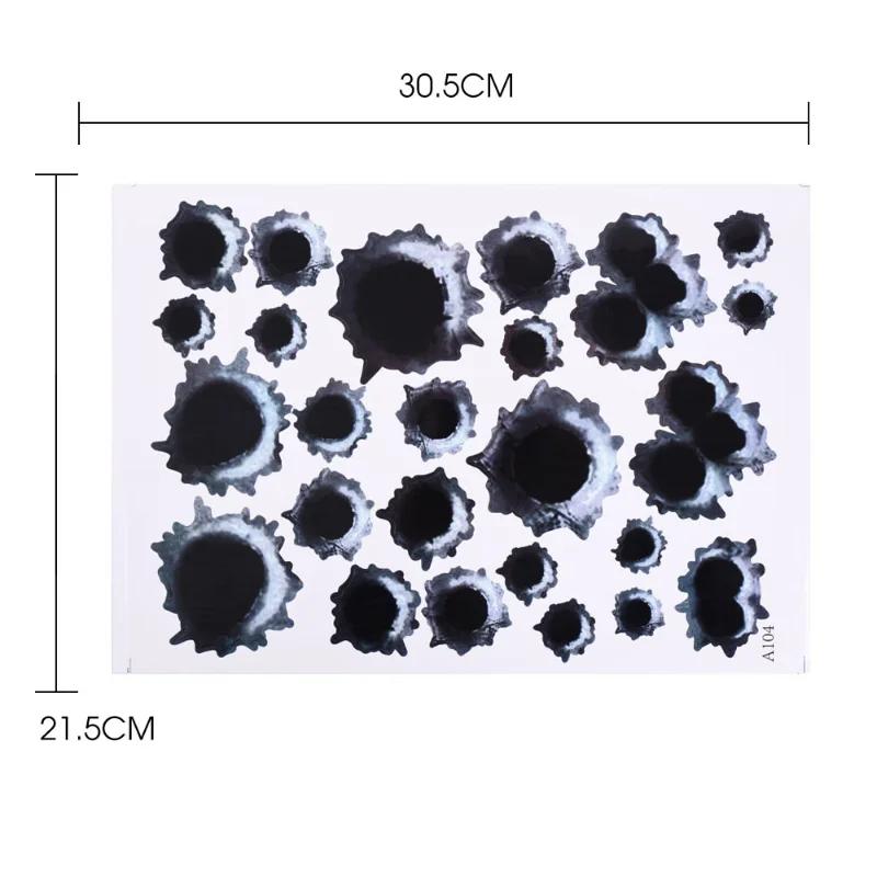 Car Styling 3D Fake Hole Sticker Motorcycle Helmet Body Simulation Scratch Hole Decal Funny Emblem Symbol Stickers