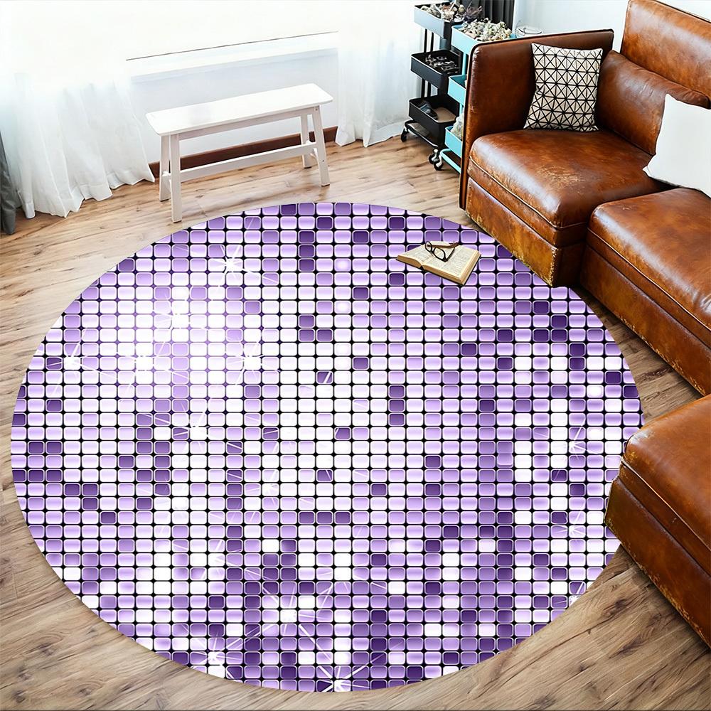 1pc Disco Tiles Round Chair mat Area Rug - Non-Slip, Floor Mat for Office, Bedroom, and Indoor Decor c1125180