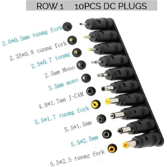 Universal 34pcs DC Connectors Plug Kit DC Power Adapter Connector, 5.5 x 2.1mm Female Base niversal DC plugs power converter