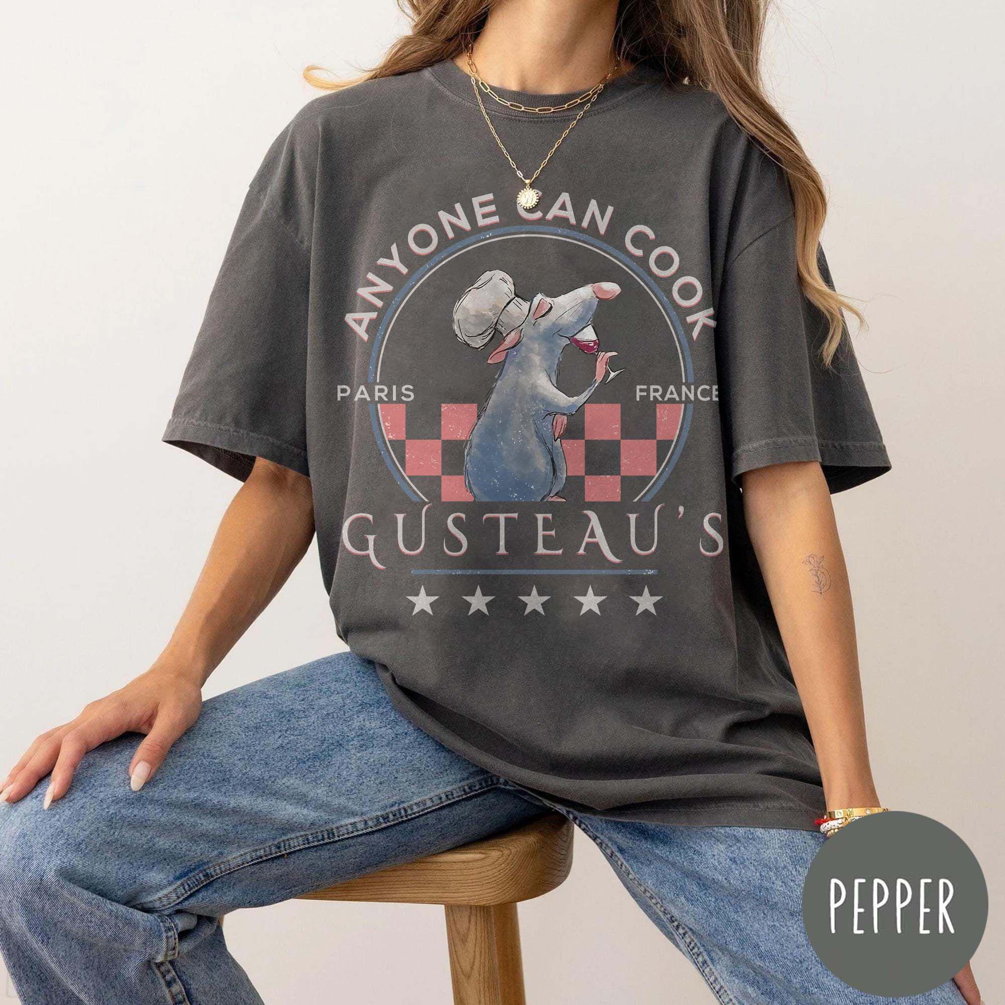 

Womens Disney Retro Food Story Remy TShirt Vintage Cotton Short Sleeve Unisex Streetwear Oversized Loose Casual Stylish S