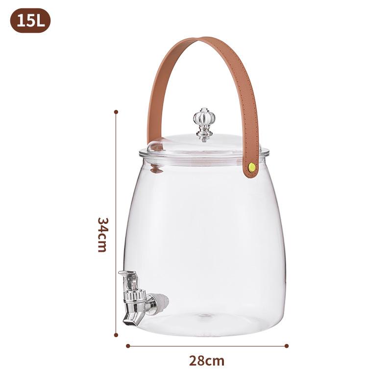 Large Capacity Refrigerator Water Dispenser with Faucet -  Fruit Tea Cold Water Jug & Beverage Bucket