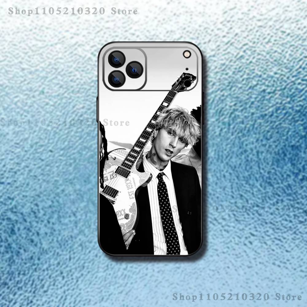 M-MGK Machine Gun Kelly Phone Case For iPhone 17,16,15,14,13,12,11,Pro Max,XSX,,XR,SE,Mini,8,7,Soft Silicone Black Cover