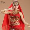 Huayu Dance Belly Dance Costumes - Colorful Sequined Tops with Bells for a Sexy Dance Party