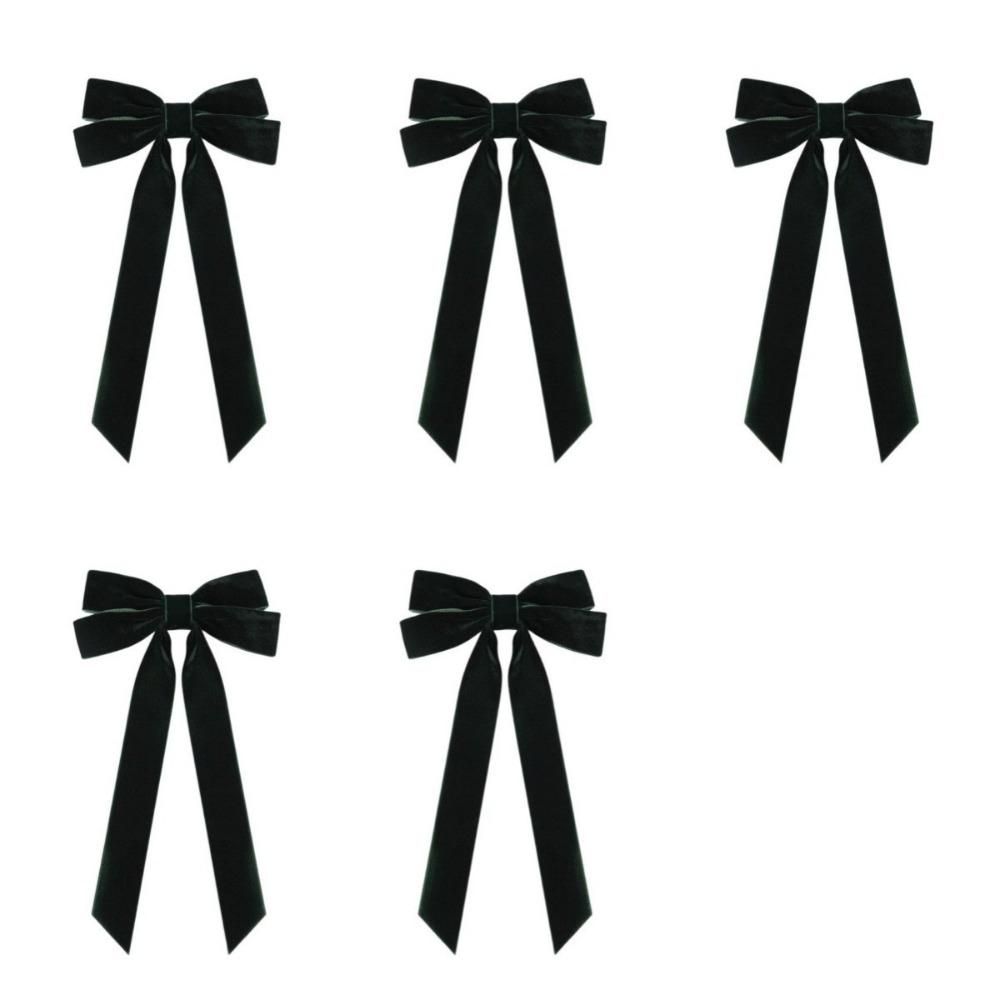 5Pcs Velvet Christmas Bow Ornament Solid Color Xmas Hanging Pendant  Christmas Decor