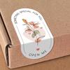 100 Aufkleber/Packung, Blumaufkleber, Ellipsen, Verschlussaufkleber, Dekorationsetiketten für Geschenkboxen, Verpackung, Verschlussaufkleber, Backaufkleber