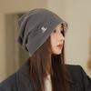 Autumn Winter Woolen Hat Women's American Casual Peplum Cold Hat Reversible Wearable Knit Hat Big Head Circle Show Face Smaller
