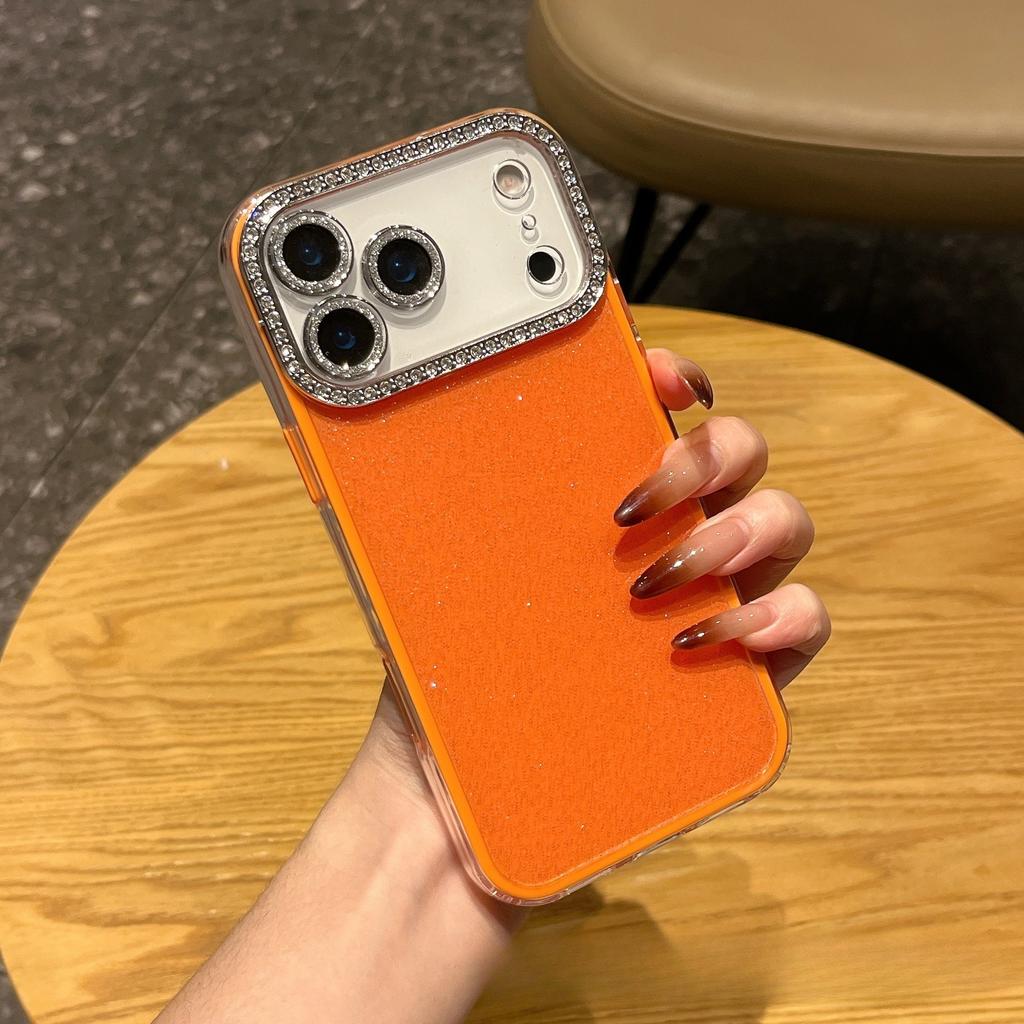 Glitzernder Diamant-Linsen-Handyhülle für iPhone 17 Pro Max 17E Air 16E 16 Pro 15 14 Plus 13 Kristall TPU+PC Galvanisierte Rückseite