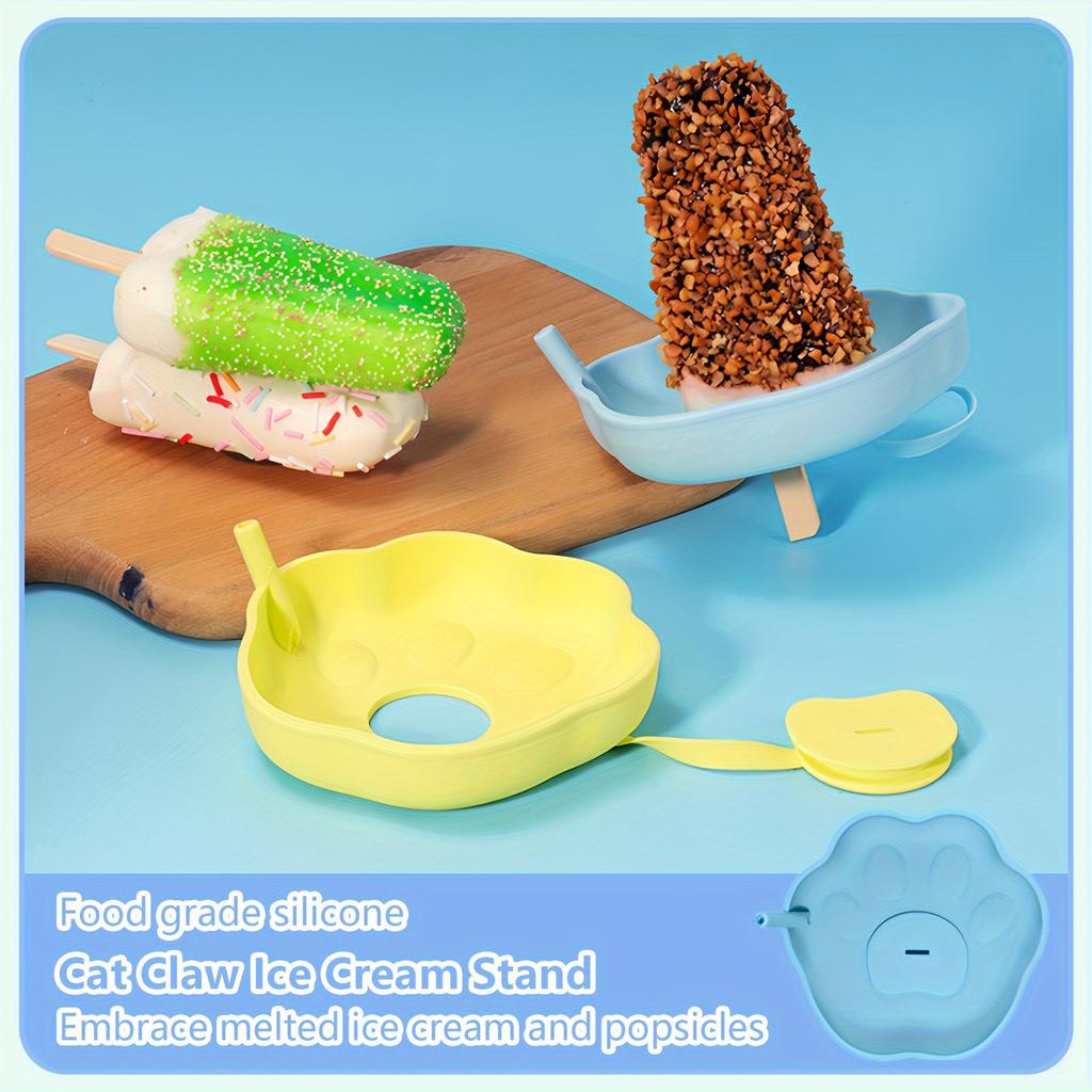Silicone Popsicle Holders For Kids No Drip Leak-Proof Tray Reusable Ice Pop Holder Catcher For Girls Boys Toddler Adults home
