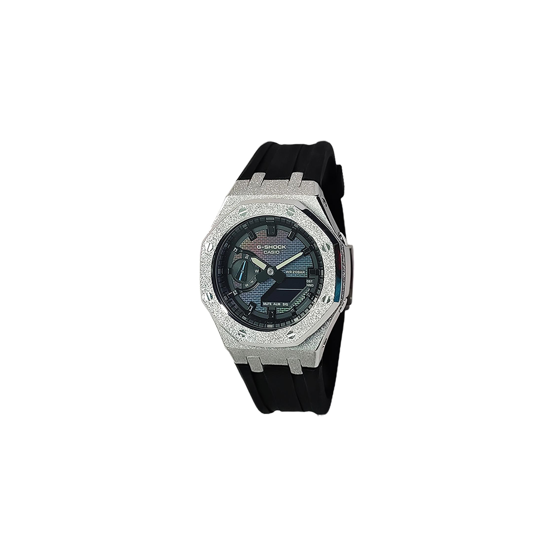 

CASIO Custom Collection Quartz Movement Fluoroelastomer Strap Watch Men s Watches GA-2100RW-1A(Watch3--) Black Strap
