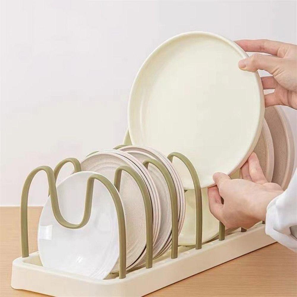 Adjustable Pot Lid Rack Plastic Dish Drying Rack Multifunctional Pot Lid Holder  Kitchen