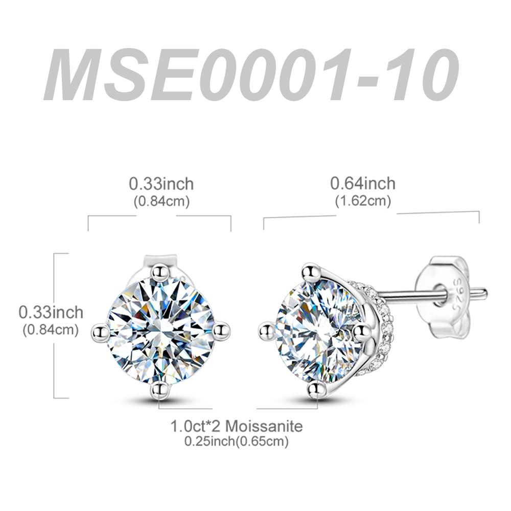 Klassische Moissanit Ohrstecker S925 Silber Krone Ohrstecker Damen Brillanter Diamant Hochzeit Verlobung Ohrringe