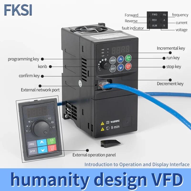 Onduleur VFD 1.71KW 1.1KW 1.1KW 1KW Onduleur de Fréquence 1P-1P 111V 1P-1P 181V Convertisseur de Fréquence de Sortie Entraînement à Fréquence Variable