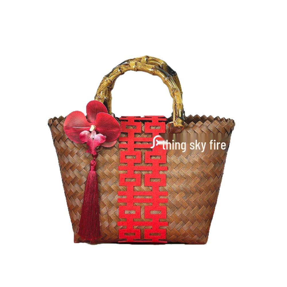 Bridesmaid Wedding Favor Candy Gift Woven Tote Bag