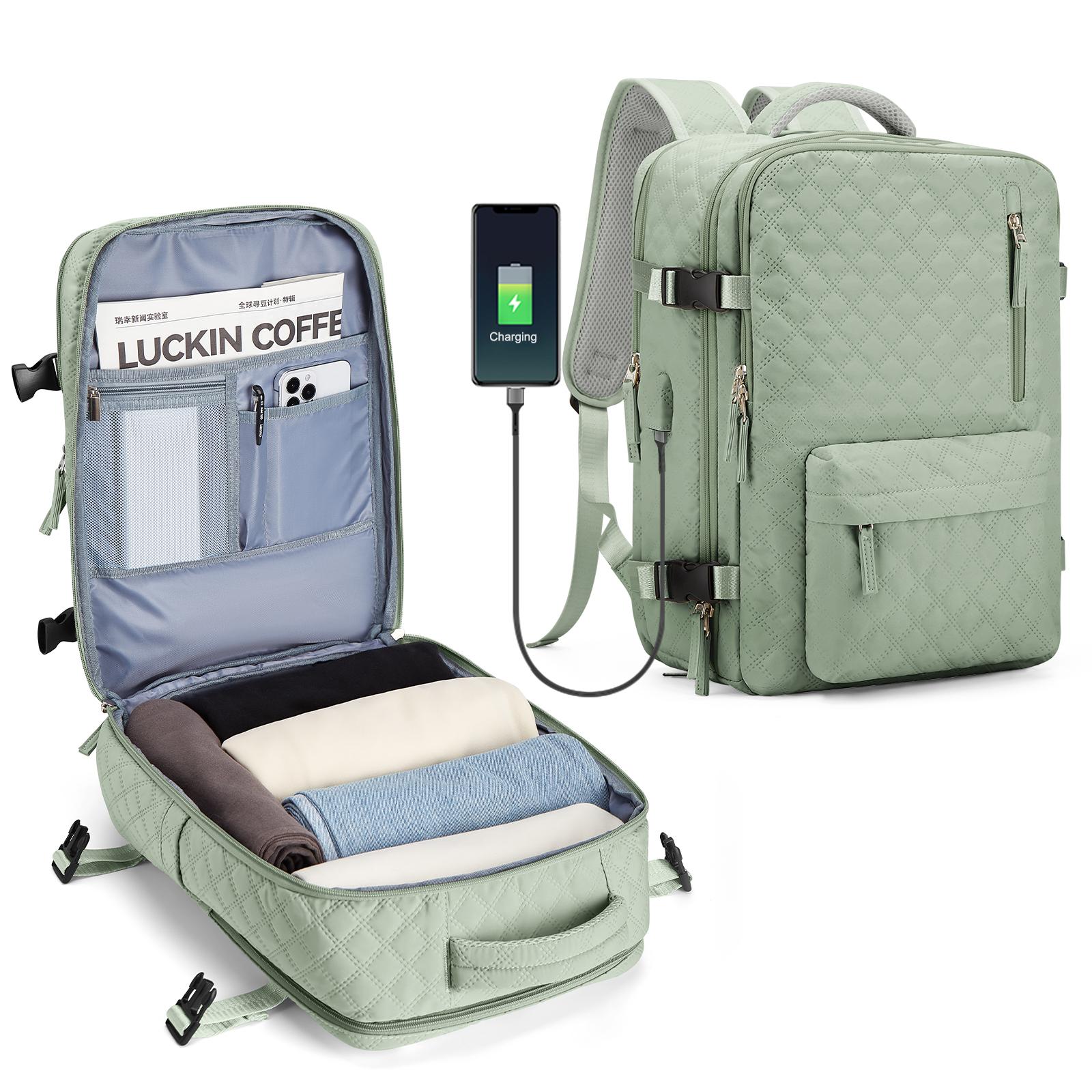 

Большой женский дорожный рюкзак, рюкзак для ручной клади, водонепроницаемый рюкзак для ручной клади, мужской рюкзак для ноутбука в самолете, школьная сумка зелёный