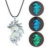 Flame Dragon Animal Necklace Pendant for Women Men Luminous Dragon Necklace Glow Dark  Dragon Jewelry Gifts