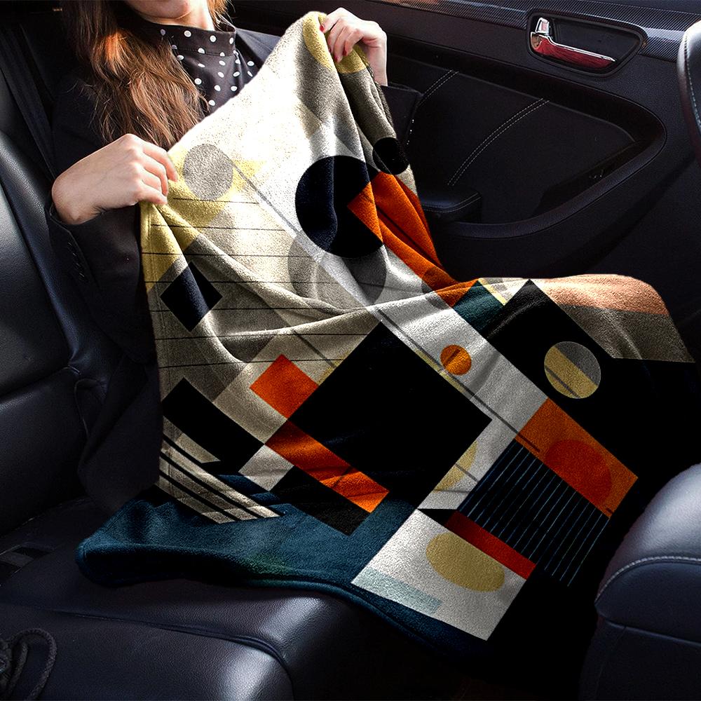 Abstract Geometric Composition Blanket Soft Throw Blanket For Home Bedroom Bed Sofa Travel Office Solid Christmas Blanket
