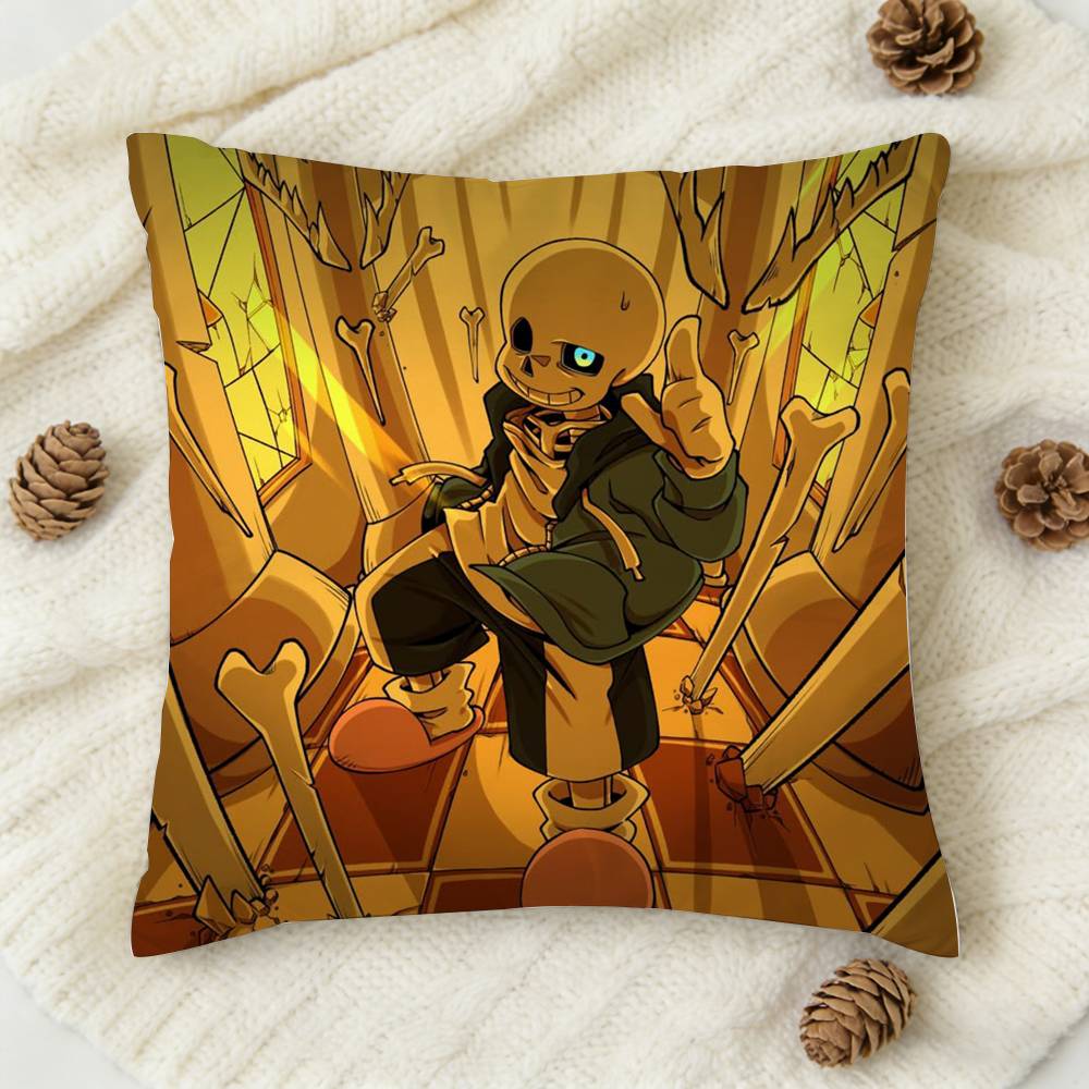 UUndertale Game Doublesided Printed Square Decorative Cushion Cover for Sofa Living Room Home Decor