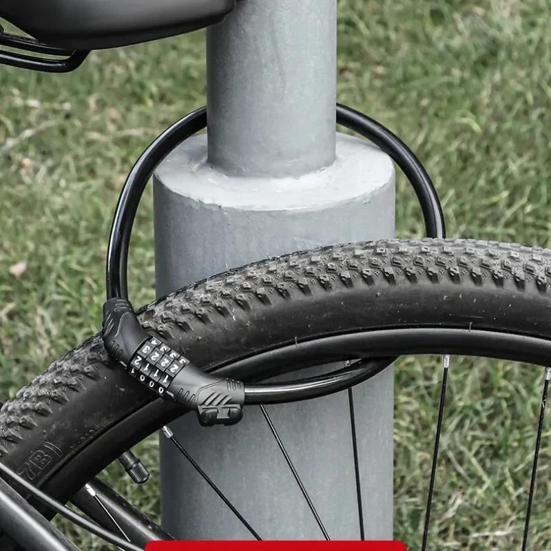 5-Digit Combination Bike Lock – 1200mm Anti-Theft Steel Cable (12mm Thickness) for Bicycle Security