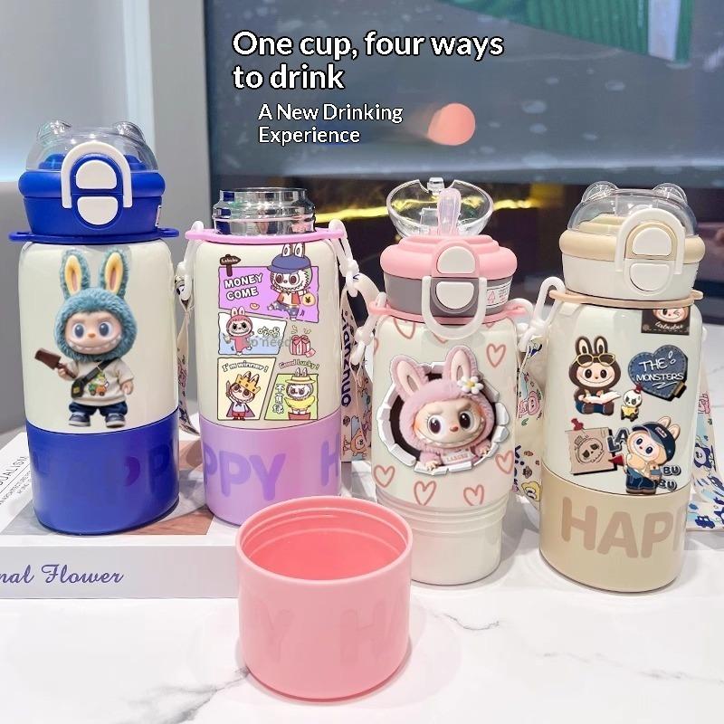 Thermos Cup Children's Double Cup Lid Water Cup Student Use School Convenient Thermal Insulation Pot