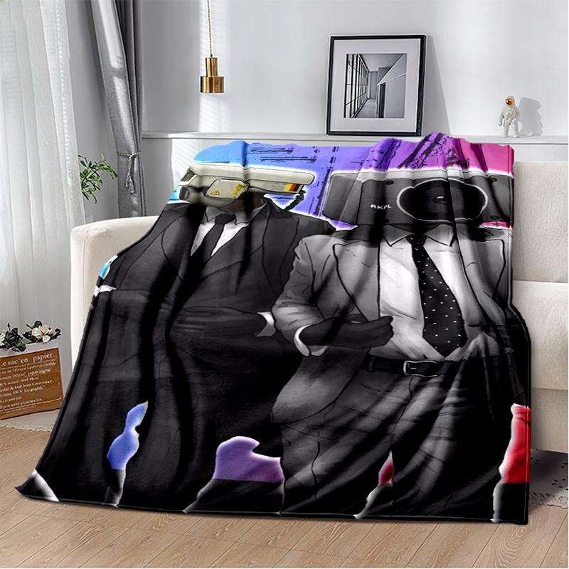 3D Skibidi Toilet Speakerman Cameraman TVman Flannel Blanket,Soft Throw Blanket for Home Bedroom Bed Sofa Travel Cover Kid Gift