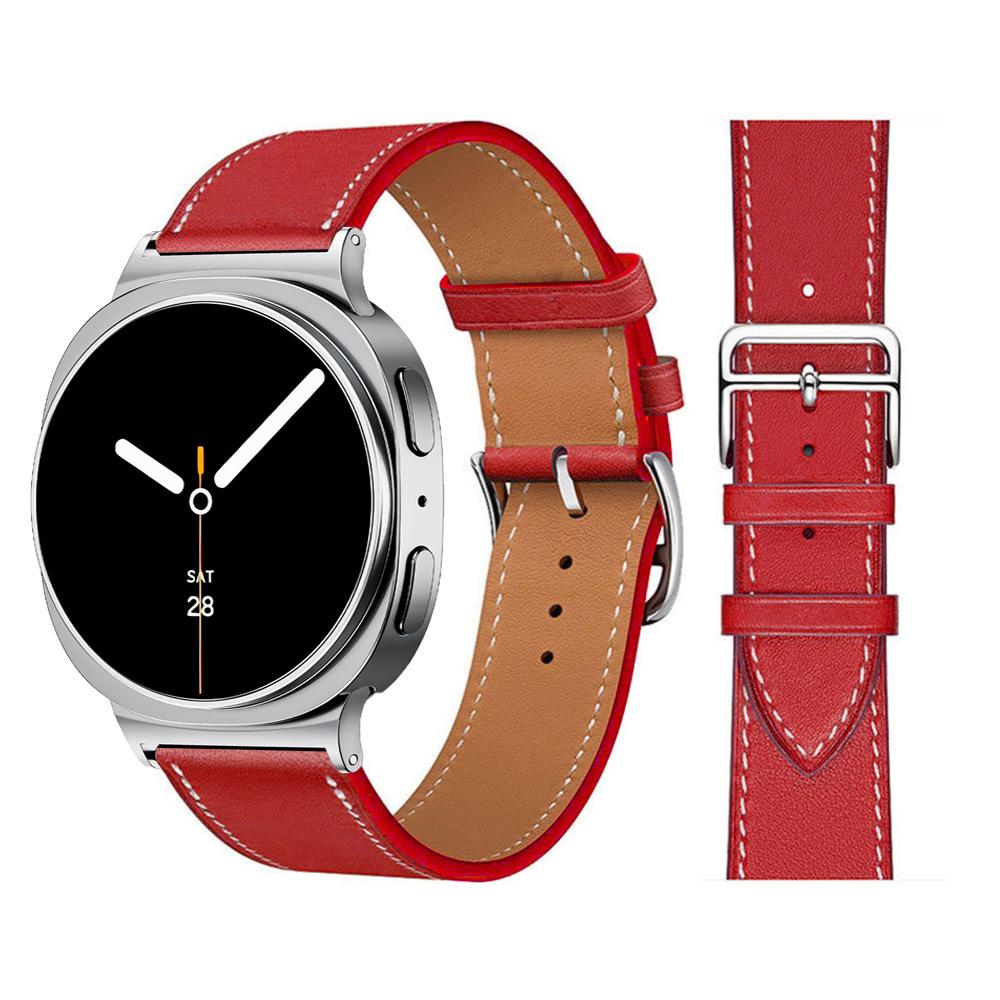 Pulseira de Couro Genuíno de Reposição Para Samsung Galaxy Watch 8 (40mm, 44mm) / Galaxy Watch 8 Classic