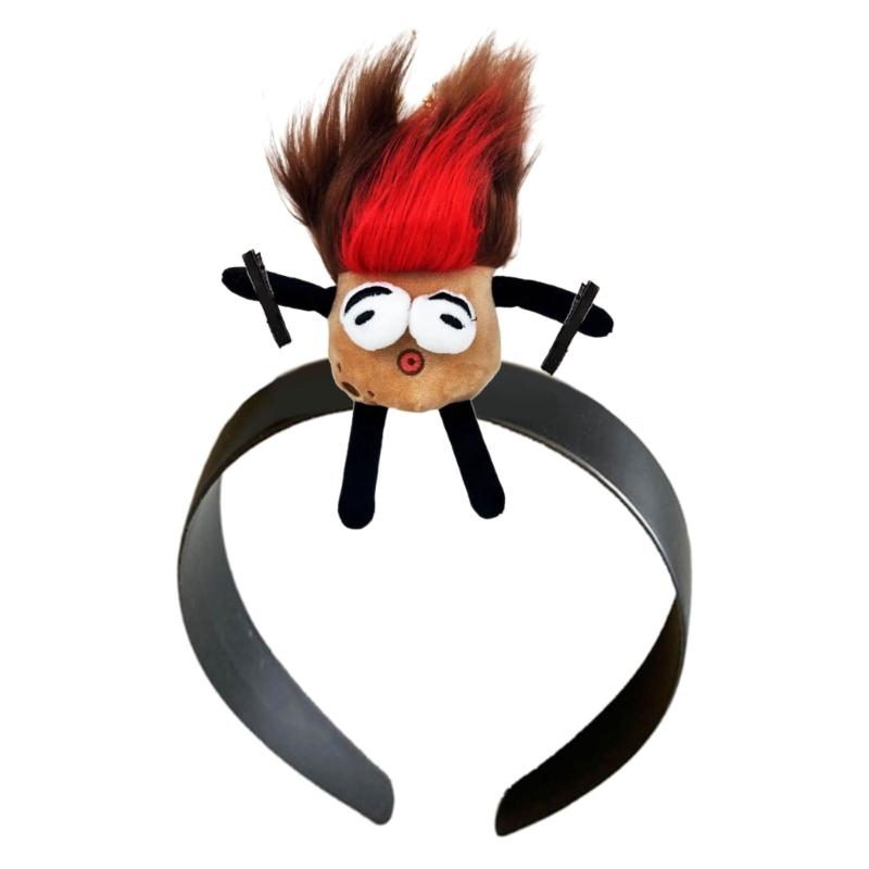 Cute Cartoon Doll Headband Funny Braided Doll Hairband Hair Hoop Hairpin Perfect for Party Cosplay Headdress Jewelry