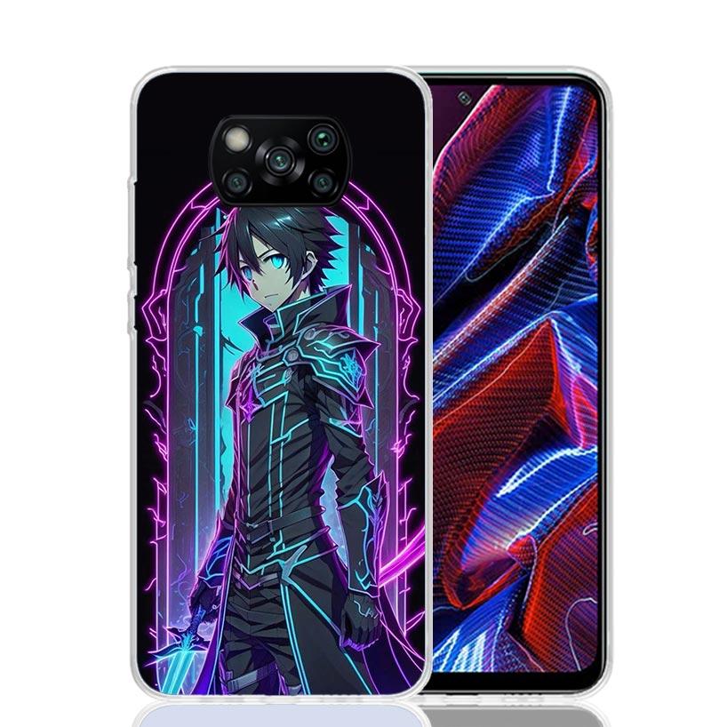 Sword Art Online Kirito Phone Case For Xiaomi Poco X7 X6 X5 Pro F7 Ultra Redmi 15C 15 13 13C 12 12C 10 10A 10C 9 9A 9C 9T Cover