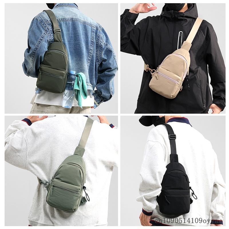 Men's Chest Bag, Fashionable Chest Messenger Bag, Niche Waist Bag, Large-Capacity Casual Commuter Shoulder Bag, Travel Backpacks