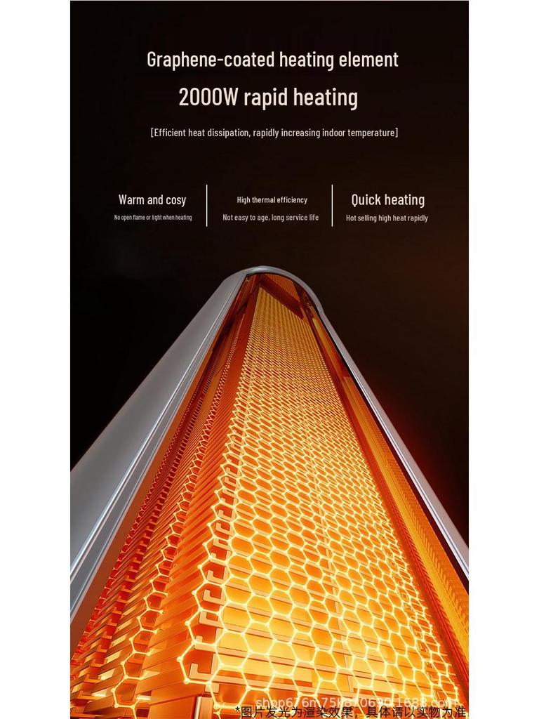 Dual-Use Vertical Graphene Heater: Energy-Efficient, Warm & Cool Electric Household Fan