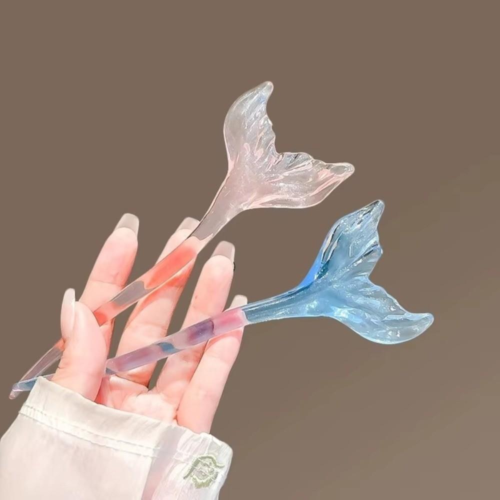 Transparent Hair Sticks Blue Women Scrunchie Headwear New Fish Tail Hairpin