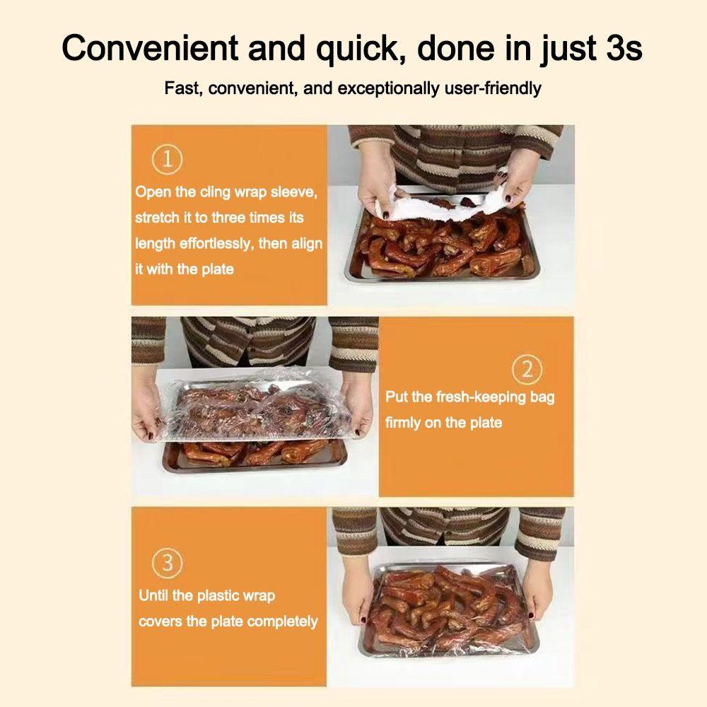 Transparent Plastic Wrap Bags Large Tray Cling Film New Food Cover