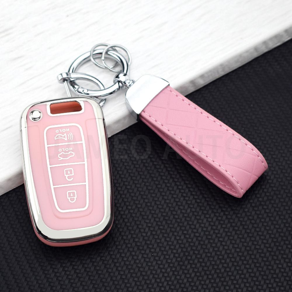 4 Button Tpu Key Case Cover For Hyundai Tucson Azera Ix35 Sonata For Kia Sportage R Borreed Sorento K5 K7 Key Holder Key Chains