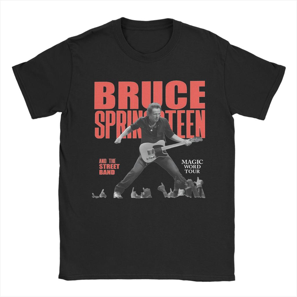 Bruces Springsteens  The E Street Band Tour T Shirts Pure Cotton Vintage T-Shirts Crewneck Tee Shirt Short Sleeve Tops Plus Size