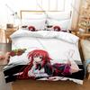DxD Rias Red Hair Devil Queen School Uniform Demon Wing Purple Magic Anime Duvet Cover + 2 Pillowcases Otaku Anime Fan Bed Linen