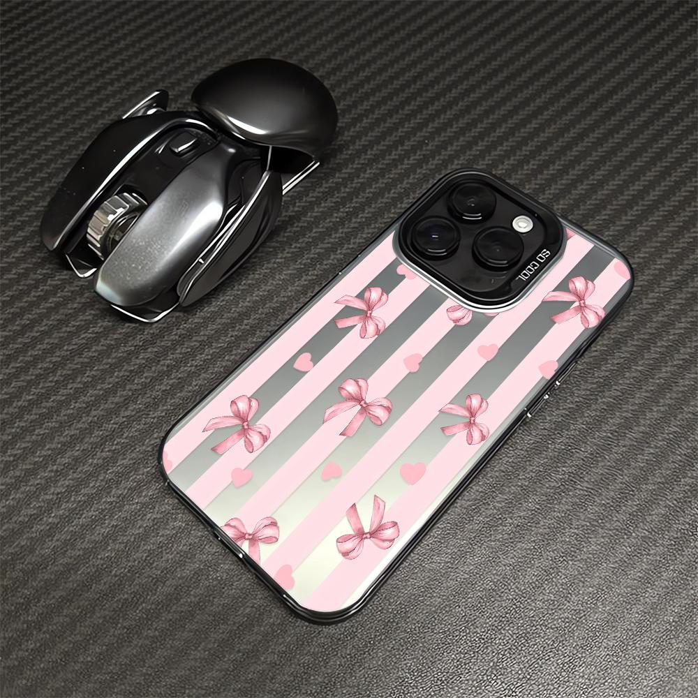 Blumen Schleife Linien Handyhülle Für IPhone 16 13 15 Pro 11 12 14 17 Pro Max Air 16E 15 Plus Stoßfeste Hülle Silikon Hart Fundas