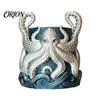 Deep Sea Plant Container 3D Printed Octopus Planter, Planter with Tray, Holder, Nautical Coastal Flower Pot Indoor Outdoor Holder for Cactus,